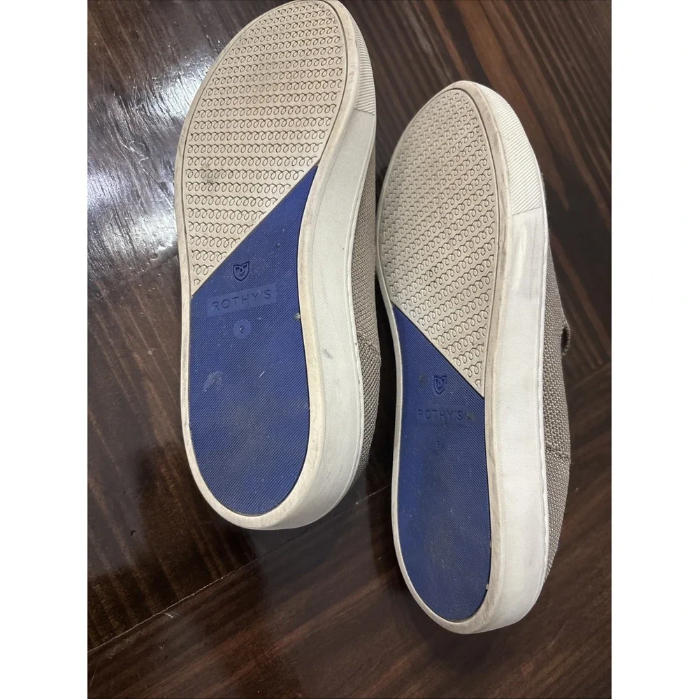 Rothys The Original Slip On Sneaker Sand Tan Knit Shoes Womens Sz 9
